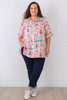 plus size pink monkey print shirt 