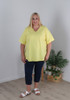 Plus Size Curvaceous Cotton Yellow Tee