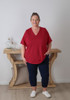 Plus Size Curvaceous Red Cotton Tee