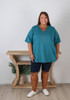 Plus Size Curvaceous Cotton Turquoise Tee