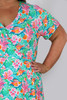 Plus Size Crossover Short Dress In Fish Print