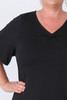 Plus Size Pinched V Neck Top In Black 