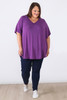 Plus Size Pinched V Neck Top In Purple