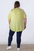 Plus Size Pinched V Neck Top In Lemon