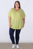 Plus Size Pinched V Neck Top In Lemon
