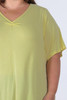Plus Size Pinched V Neck Top In Lemon