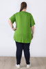 Plus Size Pinched V Neck Top In Avocado
