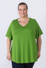 Plus Size Pinched V Neck Top In Avocado