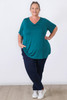 Plus Size Pinched V Neck Top In Turquoise by Curvaceous
