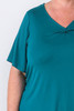 Plus Size Pinched V Neck Top In Turquoise