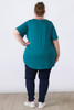 Plus Size Pinched V Neck Top In Turquoise