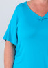 Plus Size Pinched V Neck Top In Aqua