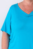 Plus Size Pinched V Neck Top In Aqua