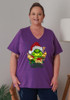 Plus Size Christmas Print Purple Tee