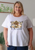 Plus Size Christmas Nativity Cotton Round Neck White Tee