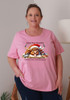 Plus Size Fun Christmas Tee in Pink