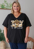 Plus Size Christmas Nativity Black Cotton Tee