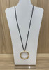  Gold and White Silver Double Ring Necklace