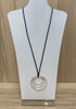 Solid White Silver Triple Ring Necklace