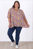 Plus Size Short Sleeve Top In Pretty Floral
