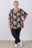Plus Size Short Sleeve Top In Wild Roses by Curvaceous