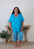 Plus Size Curvaceous Vibrant Blues Pyjama Set 