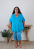 Plus Size Summer Pyjama Set In Blues