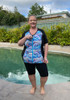 Plus Size Short Sleeve Swim Rashie In Dolphin Splash