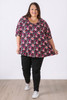 Plus Size Watercolour Roses Scoop Neck Top