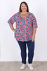 Plus Size Purple Animal Print Bloom Scoop Neck Top Size 18 to 32