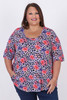 Plus Size Purple Animal Print Bloom Scoop Neck Top