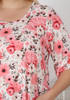 Plus Size Scoop Neck Stretch Top In Pink Flowers