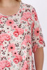 Plus Size Pink Floral Stretch Scoop Neck Top