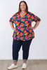 plus size Hibiscus Garden Stretch Top