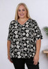 Plus Size Stretch Top In Black And White