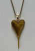 Gold Elongated Heart Pendant Necklace
