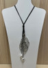 Silver Leaf Outline Necklace