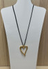 Primitive Heart Pendant Necklace In Gold