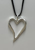 Primitive Heart Pendant Necklace In Silver 