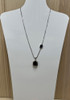 Black Double Oval Pendant Necklace