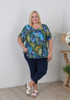 Plus Size Textured Top In Abstract Print