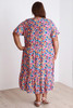 Plus Size Tie Waist Dress In Bright Daisies