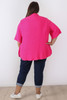Textured Cotton Short Sleeve Hot Pink Shirt