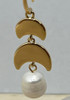 Crescent And Pearl Drop Earrings In Gold From Curvaceous