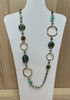 Earthy Green And Organic Gold Circle Necklace From Curvaceous