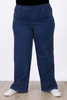 Plus Size Mid Blue Belt Loop Wide Leg Denim Jeans