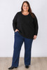 Plus Size Mid Blue Belt Loop Wide Leg Denim Jeans