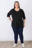 Plus Size Pull On Stretch Denim Fitted Jeans in Indigo Blue