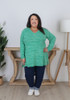 Plus Size Super Soft Green V Neck Stretch Top