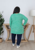 Plus Size Super Soft Green V Neck Stretch Top